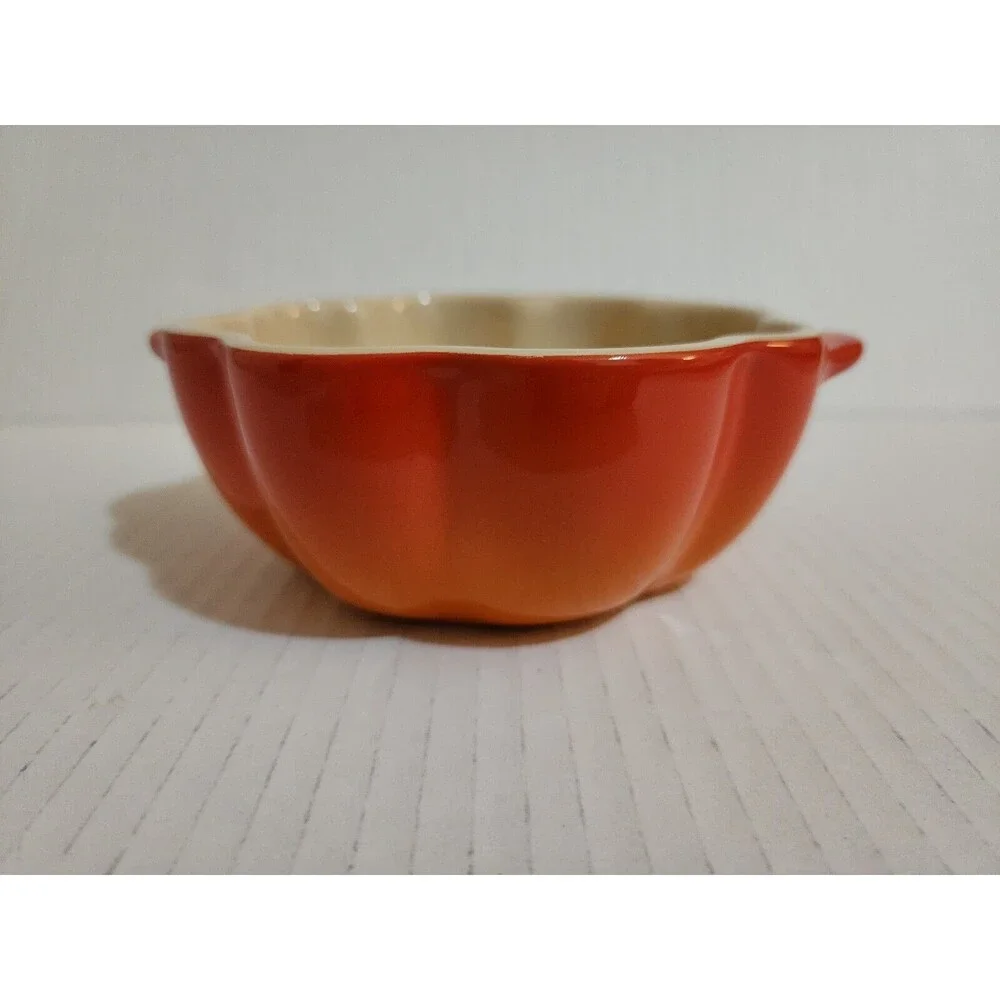 Le Creuset Petite Pumpkin Casserole Cocotte Red Orange Harvest Collection-NO Lid